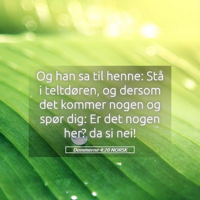 Picture 05 - Dommerne 4:20 NORSK - Og han sa til henne: Stå i teltdøren, og dersom - Bible Verse Picture