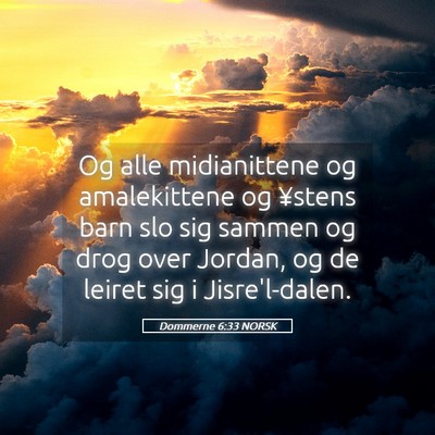 Picture 05 - Dommerne 6:33 NORSK - Og alle midianittene og amalekittene og ¥stens - Bible Verse Picture