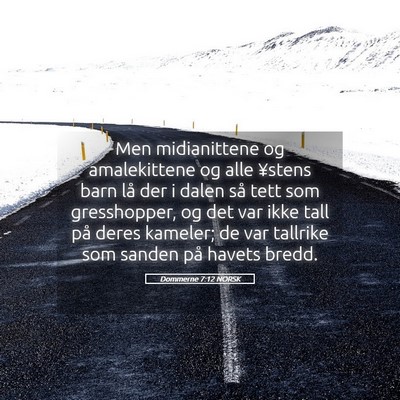 Picture 05 - Dommerne 7:12 NORSK - Men midianittene og amalekittene og alle ¥stens - Bible Verse Picture