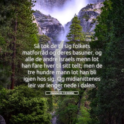 Picture 05 - Dommerne 7:8 NORSK - Så tok de til sig folkets matforråd og deres - Bible Verse Picture