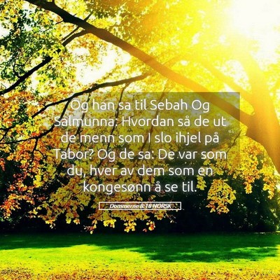 Picture 05 - Dommerne 8:18 NORSK - Og han sa til Sebah Og Salmunna: Hvordan så de - Bible Verse Picture
