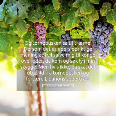 Picture 05 - Dommerne 9:15 NORSK - Og tornebusken sa til trærne: Dersom det er - Bible Verse Picture