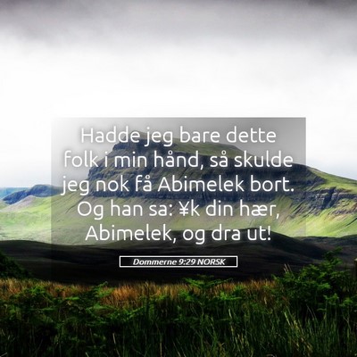 Picture 05 - Dommerne 9:29 NORSK - Hadde jeg bare dette folk i min hånd, så skulde - Bible Verse Picture