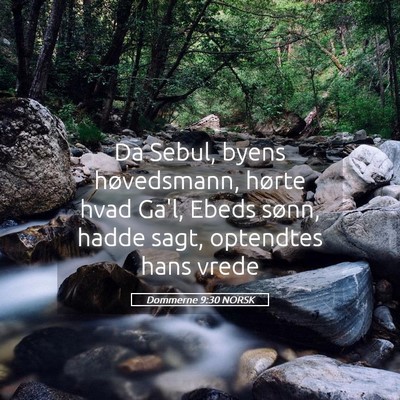 Picture 05 - Dommerne 9:30 NORSK - Da Sebul, byens høvedsmann, hørte hvad Ga'l, - Bible Verse Picture
