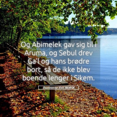 Picture 05 - Dommerne 9:41 NORSK - Og Abimelek gav sig til i Aruma, og Sebul drev - Bible Verse Picture