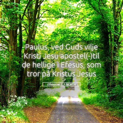 Picture 05 - Efeserne 1:1 NORSK - Paulus, ved Guds vilje Kristi Jesu apostel(-)til - Bible Verse Picture