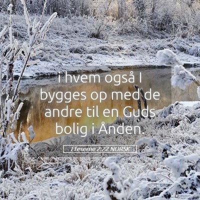 Picture 05 - Efeserne 2:22 NORSK - i hvem også I bygges op med de andre til en Guds - Bible Verse Picture