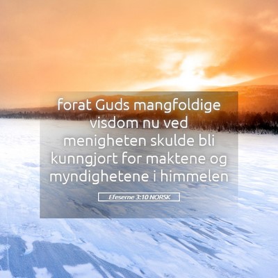 Picture 05 - Efeserne 3:10 NORSK - forat Guds mangfoldige visdom nu ved menigheten - Bible Verse Picture