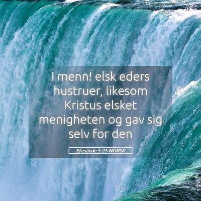 Picture 05 - Efeserne 5:25 NORSK - I menn! elsk eders hustruer, likesom Kristus - Bible Verse Picture