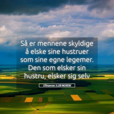 Picture 05 - Efeserne 5:28 NORSK - Så er mennene skyldige å elske sine hustruer - Bible Verse Picture