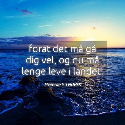 Picture 05 - Efeserne 6:3 NORSK - forat det må gå dig vel, og du må lenge leve i - Bible Verse Picture