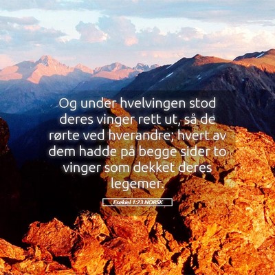 Picture 05 - Esekiel 1:23 NORSK - Og under hvelvingen stod deres vinger rett ut, - Bible Verse Picture