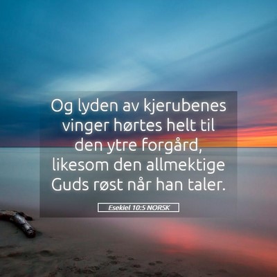 Picture 05 - Esekiel 10:5 NORSK - Og lyden av kjerubenes vinger hørtes helt til - Bible Verse Picture