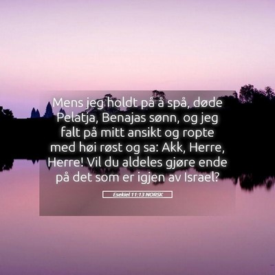 Picture 05 - Esekiel 11:13 NORSK - Mens jeg holdt på å spå, døde Pelatja, - Bible Verse Picture