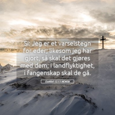 Picture 05 - Esekiel 12:11 NORSK - Si: Jeg er et varselstegn for eder; likesom jeg - Bible Verse Picture