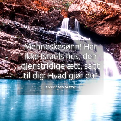 Picture 05 - Esekiel 12:9 NORSK - Menneskesønn! Har ikke Israels hus, den - Bible Verse Picture