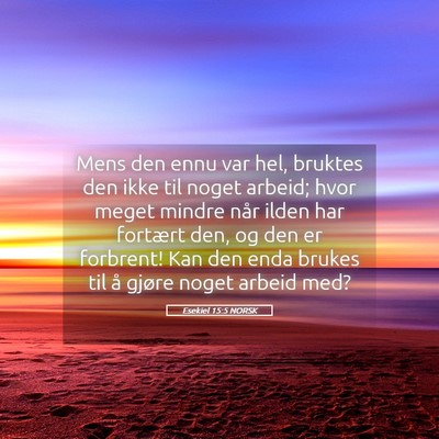 Picture 05 - Esekiel 15:5 NORSK - Mens den ennu var hel, bruktes den ikke til noget - Bible Verse Picture