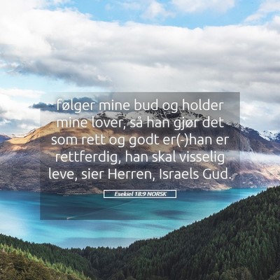 Picture 05 - Esekiel 18:9 NORSK - følger mine bud og holder mine lover, så han - Bible Verse Picture
