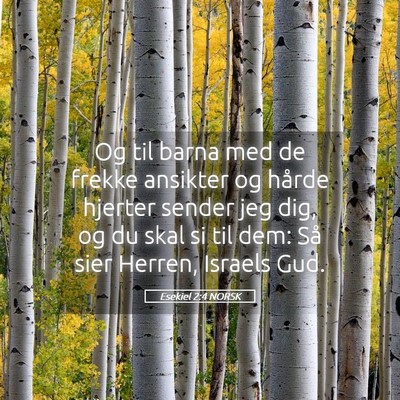 Picture 05 - Esekiel 2:4 NORSK - Og til barna med de frekke ansikter og hårde - Bible Verse Picture