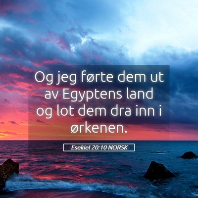 Picture 05 - Esekiel 20:10 NORSK - Og jeg førte dem ut av Egyptens land og lot dem - Bible Verse Picture