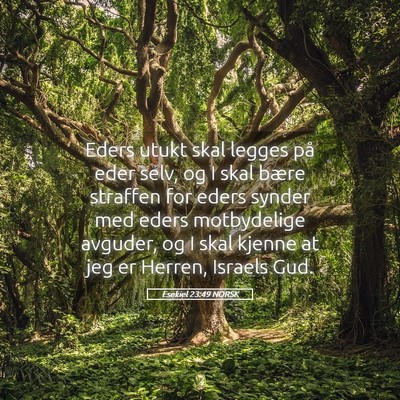Picture 05 - Esekiel 23:49 NORSK - Eders utukt skal legges på eder selv, og I skal - Bible Verse Picture
