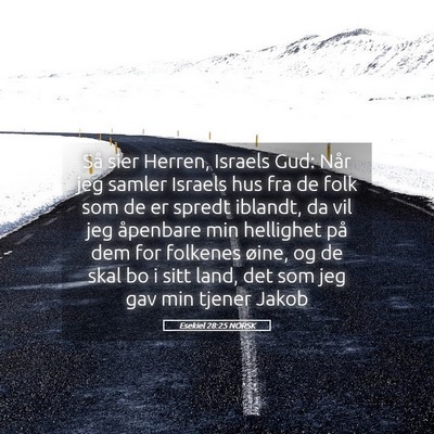 Picture 05 - Esekiel 28:25 NORSK - Så sier Herren, Israels Gud: Når jeg samler - Bible Verse Picture