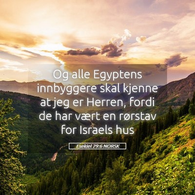 Picture 05 - Esekiel 29:6 NORSK - Og alle Egyptens innbyggere skal kjenne at jeg er - Bible Verse Picture