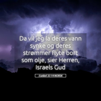 Picture 05 - Esekiel 32:14 NORSK - Da vil jeg la deres vann synke og deres strømmer - Bible Verse Picture