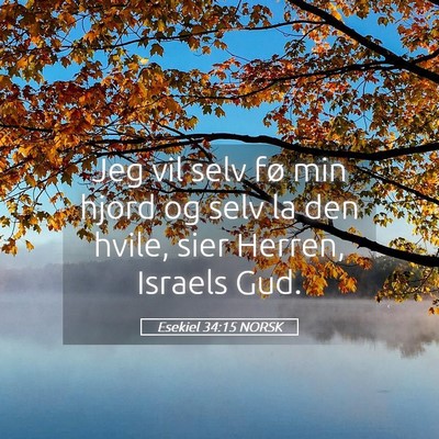 Picture 05 - Esekiel 34:15 NORSK - Jeg vil selv fø min hjord og selv la den hvile, - Bible Verse Picture