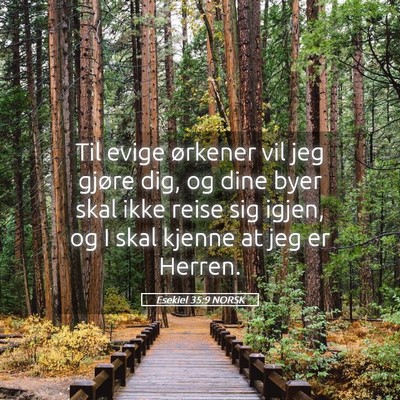 Picture 05 - Esekiel 35:9 NORSK - Til evige ørkener vil jeg gjøre dig, og dine - Bible Verse Picture