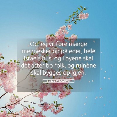 Picture 05 - Esekiel 36:10 NORSK - Og jeg vil føre mange mennesker op på eder, - Bible Verse Picture