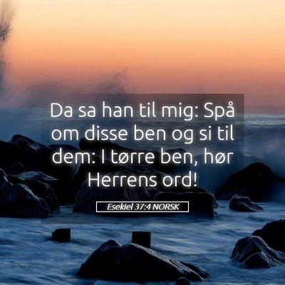 Picture 05 - Esekiel 37:4 NORSK - Da sa han til mig: Spå om disse ben og si til - Bible Verse Picture