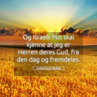 Picture 05 - Esekiel 39:22 NORSK - Og Israels hus skal kjenne at jeg er Herren deres - Bible Verse Picture