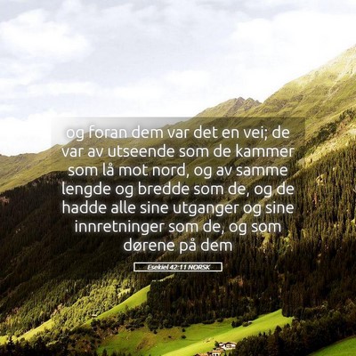 Picture 05 - Esekiel 42:11 NORSK - og foran dem var det en vei; de var av utseende - Bible Verse Picture