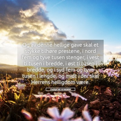 Picture 05 - Esekiel 48:10 NORSK - Og av denne hellige gave skal et stykke tilhøre - Bible Verse Picture