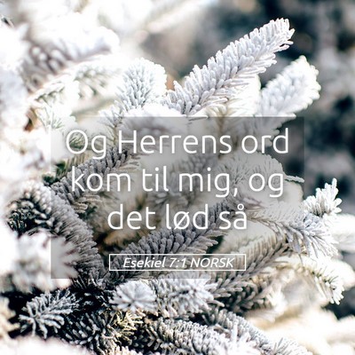 Picture 05 - Esekiel 7:1 NORSK - Og Herrens ord kom til mig, og det lød - Bible Verse Picture