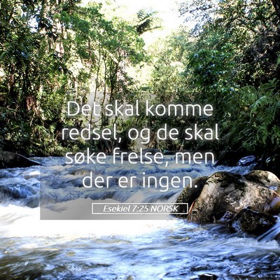 Picture 05 - Esekiel 7:25 NORSK - Det skal komme redsel, og de skal søke frelse, - Bible Verse Picture