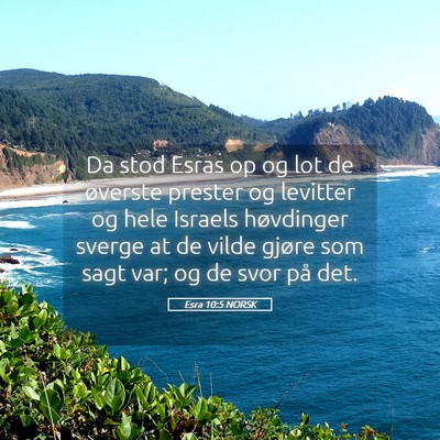 Picture 05 - Esra 10:5 NORSK - Da stod Esras op og lot de øverste prester og - Bible Verse Picture