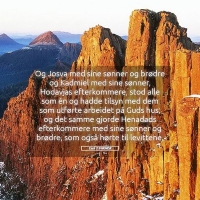 Picture 05 - Esra 3:9 NORSK - Og Josva med sine sønner og brødre og Kadmiel - Bible Verse Picture