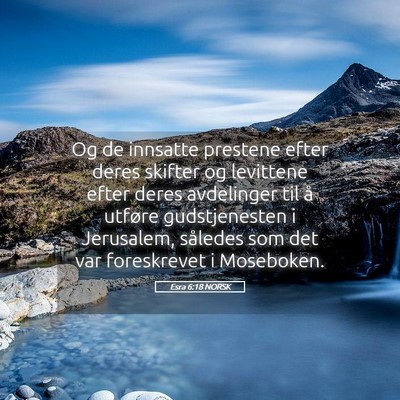 Picture 05 - Esra 6:18 NORSK - Og de innsatte prestene efter deres skifter og - Bible Verse Picture