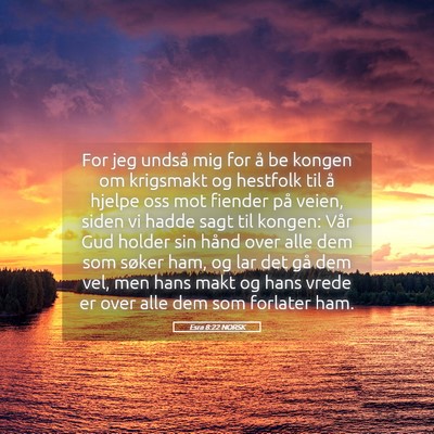 Picture 05 - Esra 8:22 NORSK - For jeg undså mig for å be kongen om krigsmakt - Bible Verse Picture