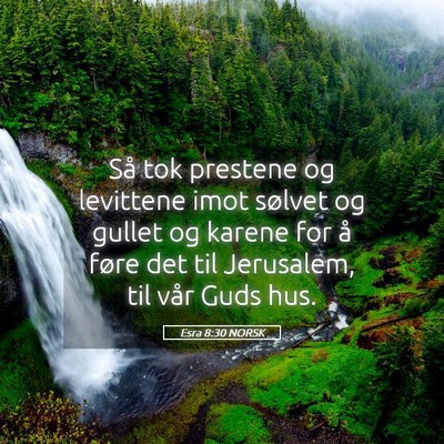 Picture 05 - Esra 8:30 NORSK - Så tok prestene og levittene imot sølvet og - Bible Verse Picture