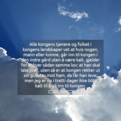 Picture 05 - Ester 4:11 NORSK - Alle kongens tjenere og folket i kongens - Bible Verse Picture