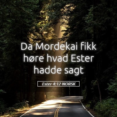Picture 05 - Ester 4:12 NORSK - Da Mordekai fikk høre hvad Ester hadde - Bible Verse Picture