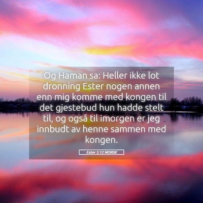 Picture 05 - Ester 5:12 NORSK - Og Haman sa: Heller ikke lot dronning Ester nogen - Bible Verse Picture