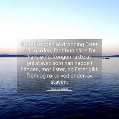 Picture 05 - Ester 5:2 NORSK - Da nu kongen så dronning Ester stå i gården, - Bible Verse Picture