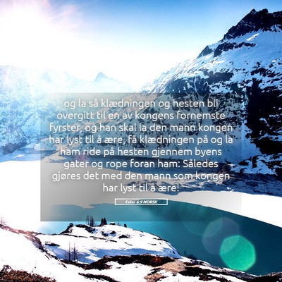 Picture 05 - Ester 6:9 NORSK - og la så klædningen og hesten bli overgitt til - Bible Verse Picture