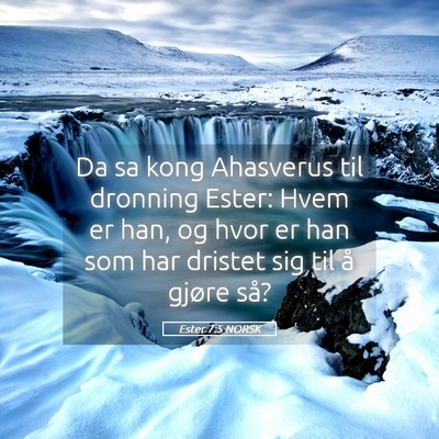Picture 05 - Ester 7:5 NORSK - Da sa kong Ahasverus til dronning Ester: Hvem er - Bible Verse Picture