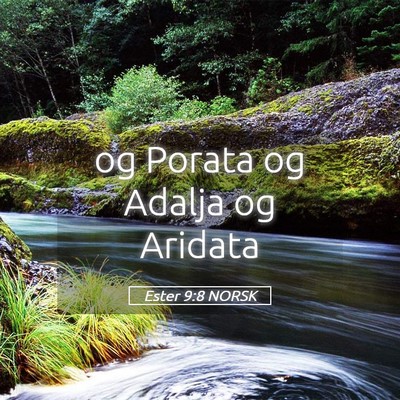 Picture 05 - Ester 9:8 NORSK - og Porata og Adalja og - Bible Verse Picture