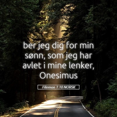 Picture 05 - Filemon 1:10 NORSK - ber jeg dig for min sønn, som jeg har avlet i - Bible Verse Picture